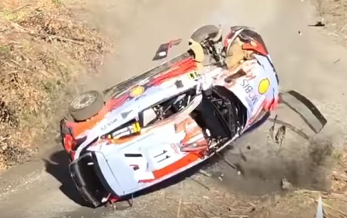 WRC Chile: Capturan impresionante volcamiento de piloto belga