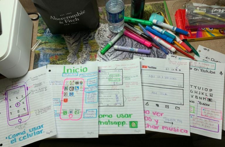 Joven dibujó una guía de cómo usar el celular para su abuela y se volvió viral