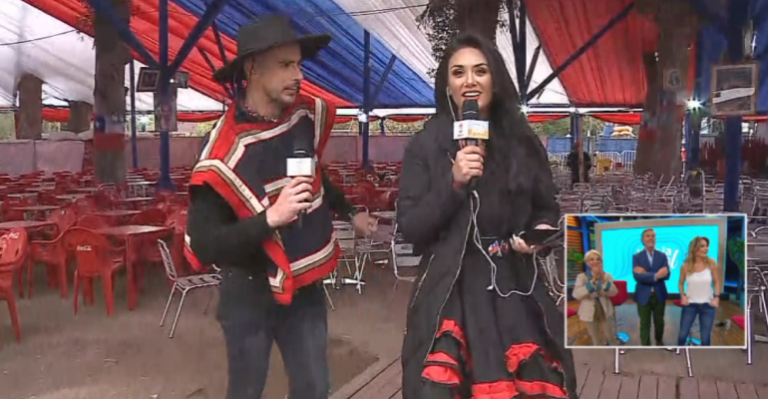 Pamela Díaz fue hasta el Parque Ohiggins para inaugurar las fondas junto a Camilo Huerta