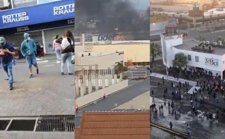 Iquique, Valparaíso y Concepción: Saqueos e incendios marcan la jornada de movilizaciones en el país