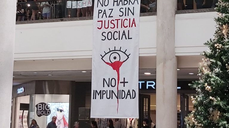 Manifestantes realizaron protesta pacífica en Mall Alto Las Condes