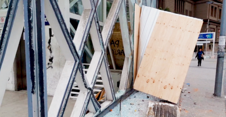 Así quedó el centro de Viña del Mar tras nueva jornada de protestas