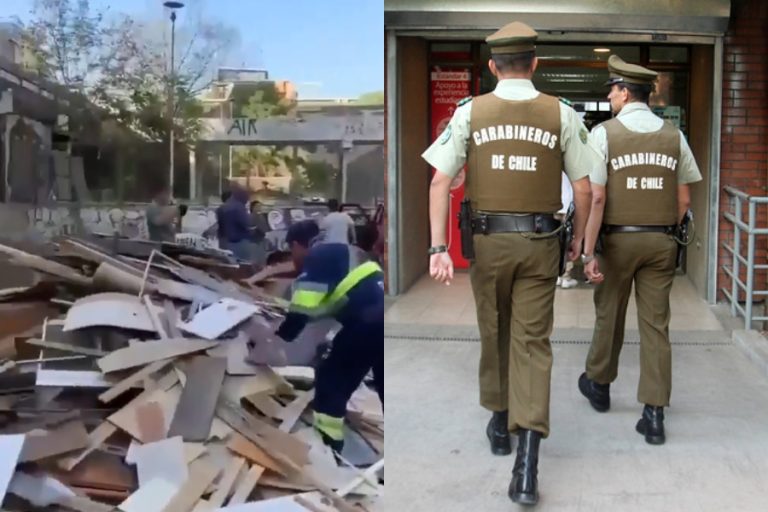 Municipalidad de Santiago multará a Carabineros por arrojar escombros en la vía pública