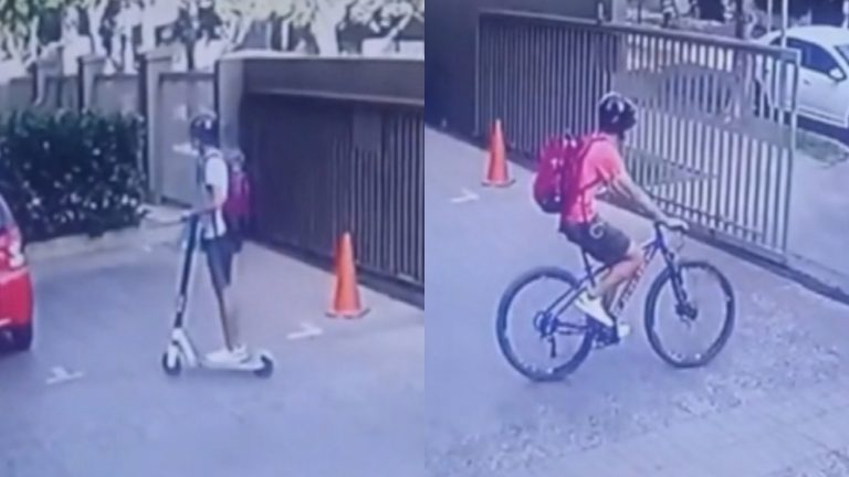 Hasta se despidió del conserje: Ladrón entró a un condominio en scooter, salió con bicicleta y todo quedó registrado