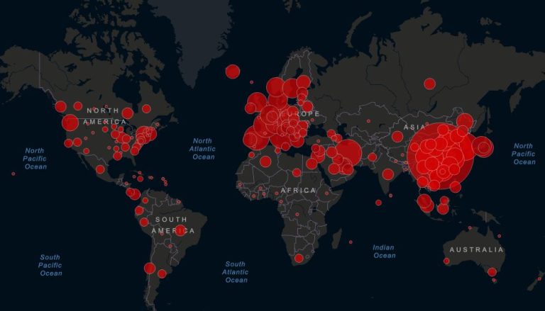 En tiempo real: Mapa muestra cómo avanza el coronavirus en el mundo