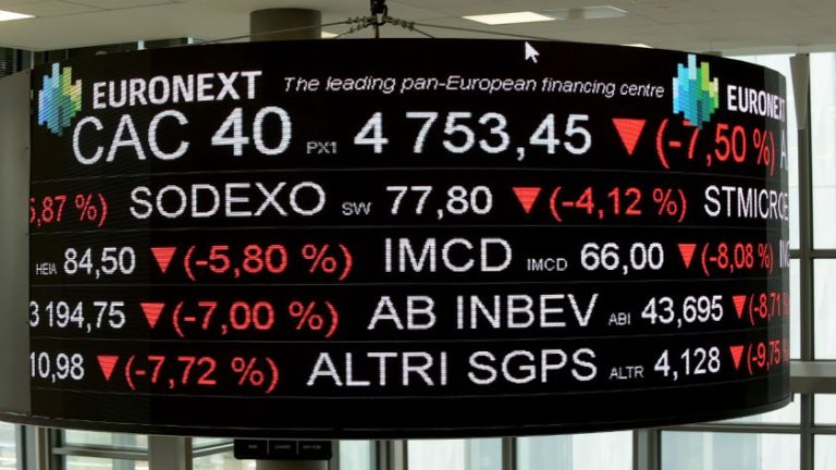 Bolsas europeas inician la jornada con fuertes caídas por efecto del coronavirus