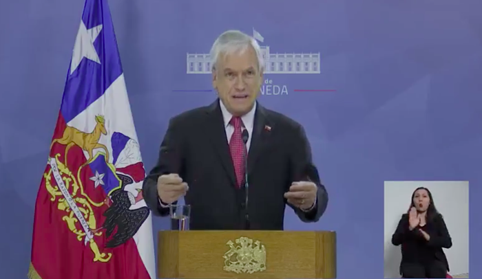 Piñera decreta estado de catástrofe en Chile para enfrentar brote de coronavirus