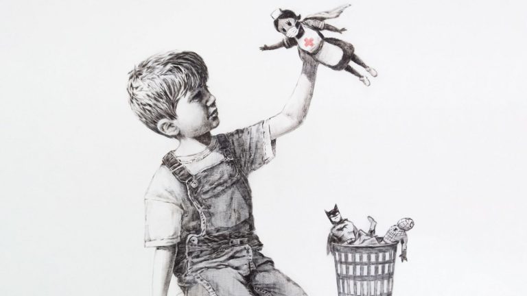 Banksy homenajea a los trabajadores de la salud con su nueva obra