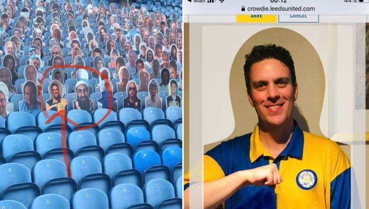 El delirante reclamo de un hincha del Leeds: Apareció en el estadio al lado de Bin Laden