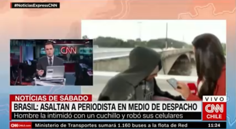 Reportera de CNN Brasil fue asaltada con cuchillo mientras despachaba en vivo