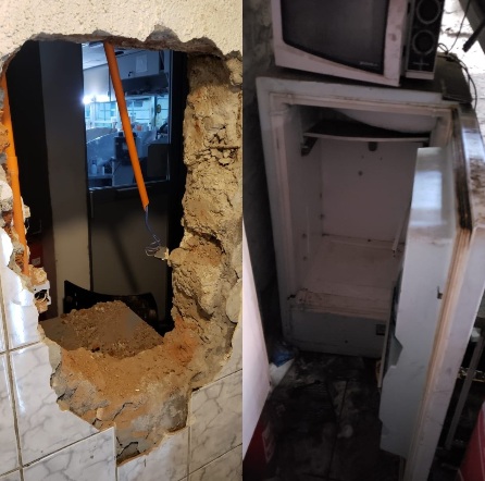 Hombre hizo un forado para entrar a sucursal de Servipag: Se escondió en un refrigerador para evitar detención