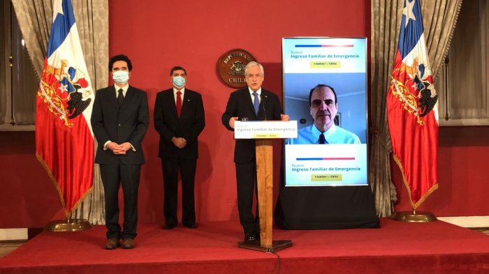 Presidente Piñera firma proyecto que aumenta a 100 mil pesos el Ingreso Familiar de Emergencia