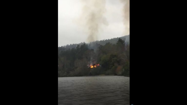 Joven escapa en bote de Lanalhue tras incendios: 