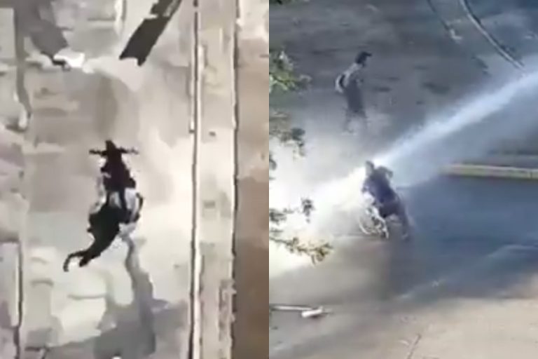 Carabineros por persona en silla de ruedas impactado por lanza aguas: 