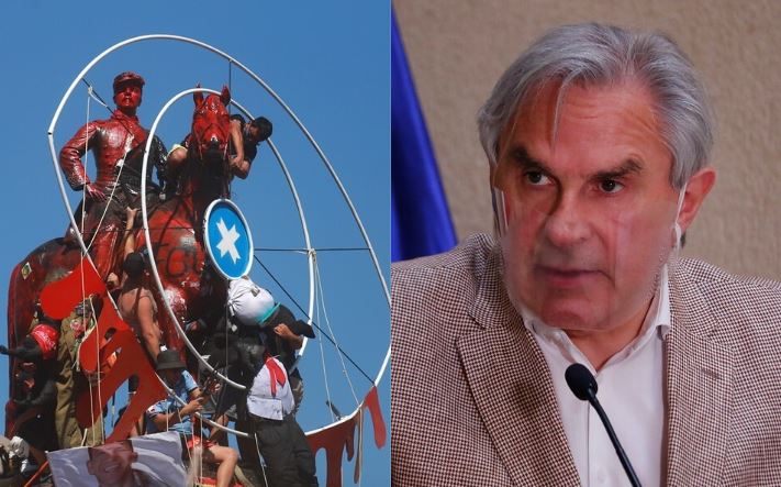 Moreira no quiere mover la estatua de Baquedano: “Si cedemos, mañana será con Prat, O’Higgins y Carrera”