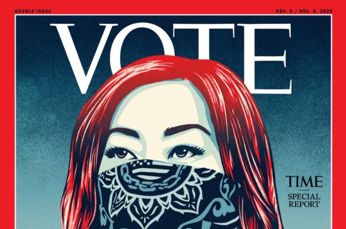Revista Time cambió su clásico logo y llamó a votar: 