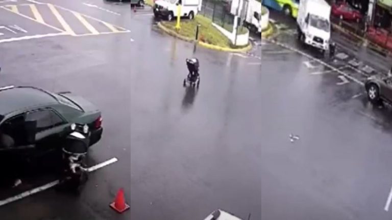 Escalofriante: Guagua en coche se salvó de milagro en Costa Rica