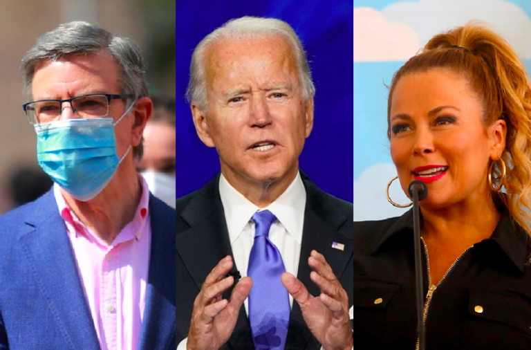 Cathy Barriga y Joaquín Lavín compartieron foto con Biden tras su triunfo en las elecciones de EE.UU.