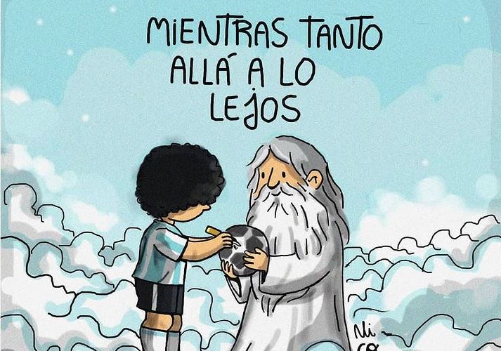 No cabe sólo en palabras: Liniers y varios ilustradores despidieron a Diego Armando con dibujos