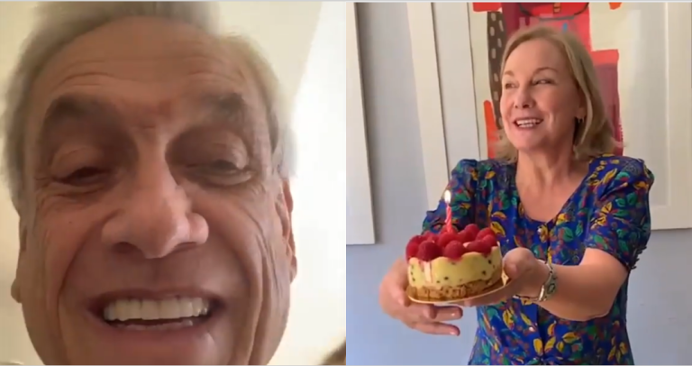 Pdte. Piñera sorprende a Cecilia Morel cantándole Feliz Cumpleaños en inglés: 