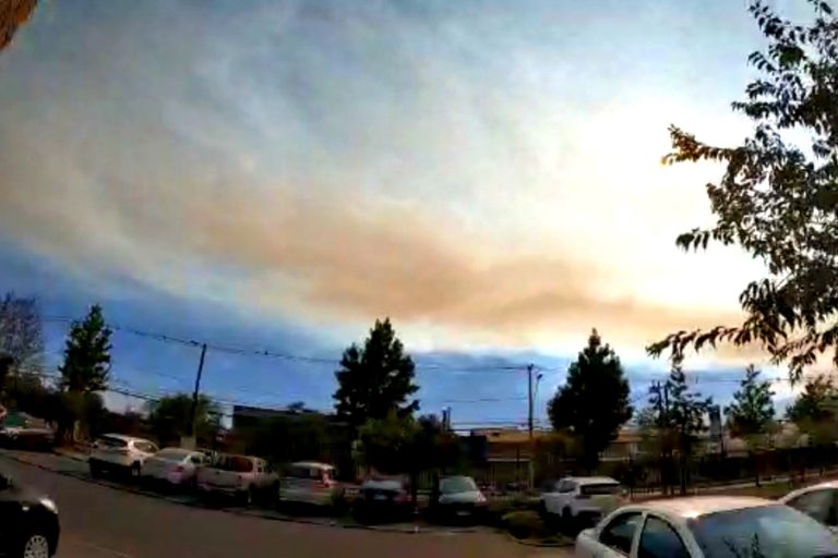Nube de incendio forestal en Quilpué se desplazó hacia Santiago