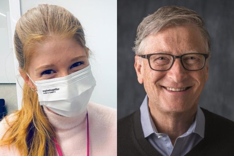 La hija de Bill Gates se vacunó y lanzó una broma sobre la teoría de implantación de un chip