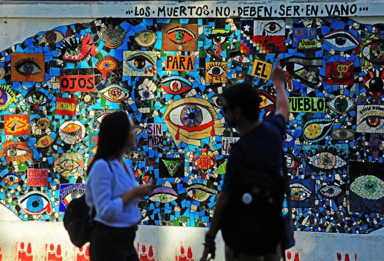 Vandalizan mosaico en homenaje a Gustavo Gatica y víctimas de traumas oculares del 18-O en la UAHC