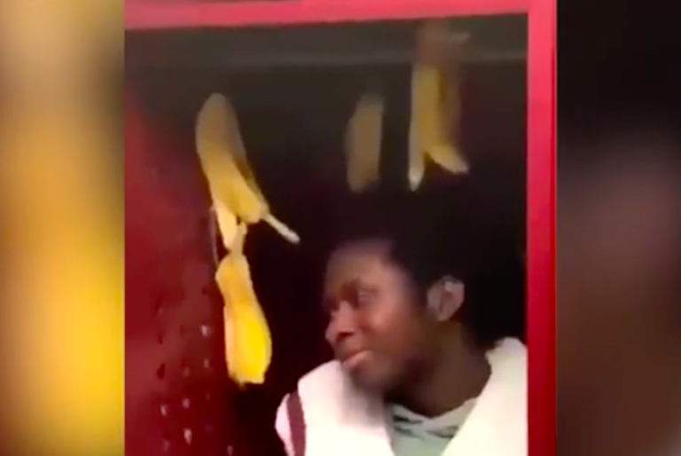 Escándalo por racismo: Obligan a jugador afroamericano a sentarse entre cáscaras de bananas