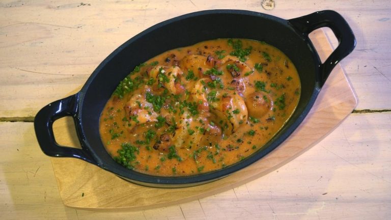 “Suquet de camarones y duraznos al estilo de los pescadores de L’Escala” de Sergi Arola