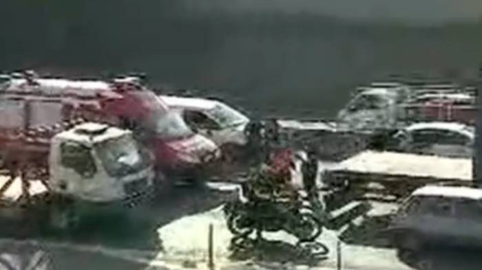 Choque múltiple: 7 vehículos involucrados en accidente en autopista Vespucio Norte