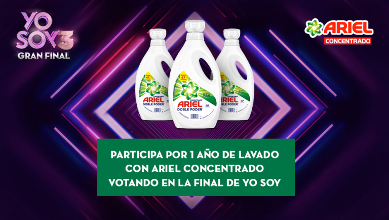 Vota en la final de YO SOY y podrás ganar un año de Ariel!!