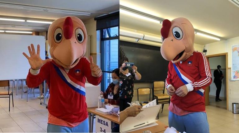 Chileno llegó a local de votación en París disfrazado de Condorito