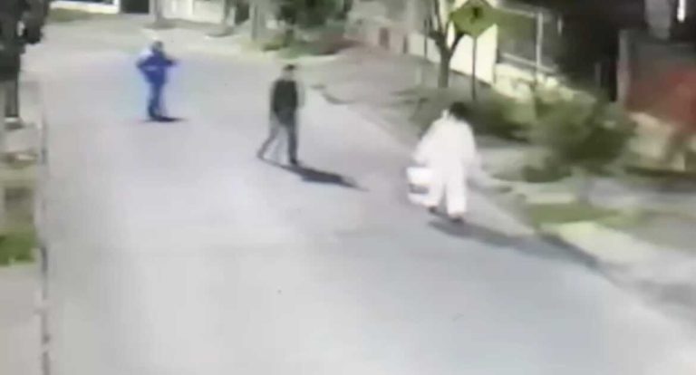 Con overoles y escalera: Cámaras revelan el momento exacto en que individuos atacaron el monumento de Allende