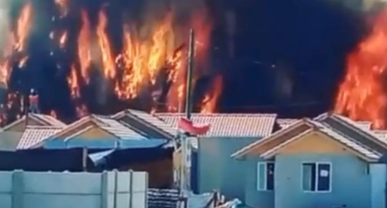 Alerta roja en Ovalle: Incendio forestal amenaza a viviendas de La Chimba