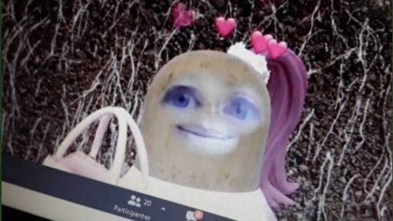 ¡No logró desactivarlo! Profesora dictó toda una clase con filtro de una papa