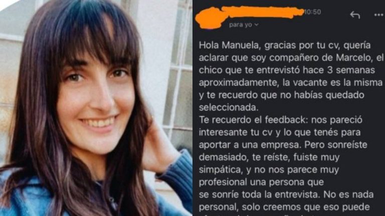 “Fuiste muy simpática”: Rechazan a joven en entrevista de trabajo por sonreír demasiado