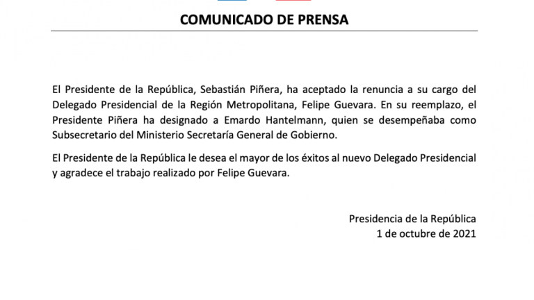 Delegado Felipe Guevara renunció a su cargo en medio de indagatorias de Contraloría