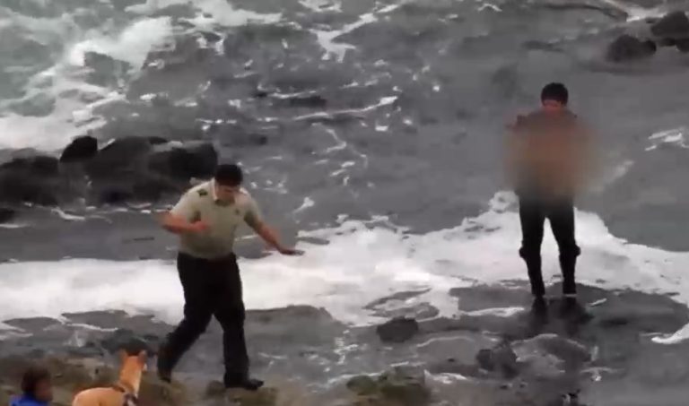 Padre se arrojó al mar junto a su hijo de sólo 11 días de vida en la costa de Iquique