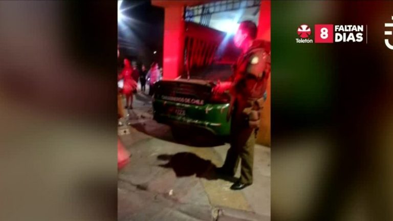 Impactante choque: Radiopatrulla quedó incrustada en un local tras colisionar con otro vehículo durante persecución