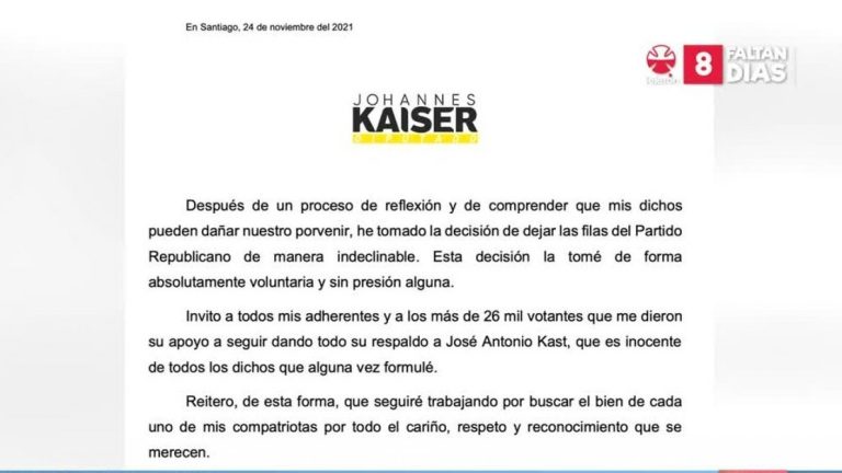 “¿Renunció o lo renunciaron?”: Johannes Kaiser finalmente anunció su salida del Partido Republicano
