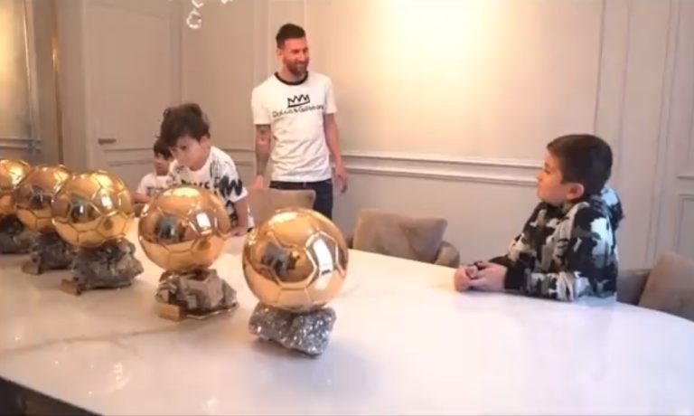 Hijo de Messi se confundió con el séptimo Balón de Oro de su padre: 