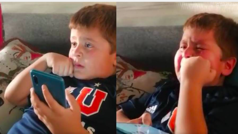 ¡Rompió en llanto! Viralizan estremecedor video de pequeño hincha de Universidad de Chile tras el triunfo