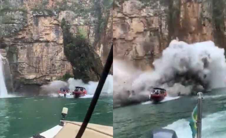 Tragedia en Brasil: Enorme roca cayó sobre botes con turistas dejando muertos y heridos