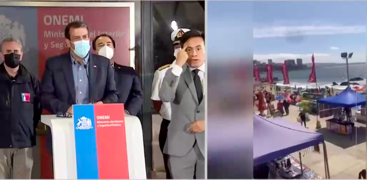 Ministro Delgado pide a la población no volver al borde costero: 