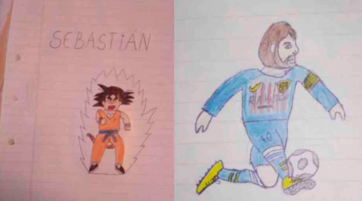 Niño vendió dibujos para comprarse una pelota y ayudar a su mamá que está sin trabajo