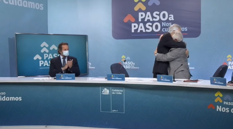 El agradecimiento del Pdte. Piñera al equipo del Minsal y a Enrique Paris: 