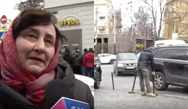 Ante posible llegada de tropas rusas: Decenas de ucranianos hacen fila para retirar armas