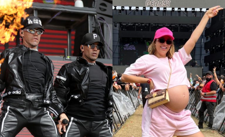 Con 31 semanas de embarazo: Lisandra Silva alentó desde el público a Raúl Peralta tras debutar en Lollapalooza