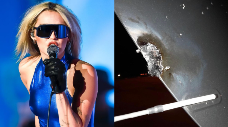 Avión en el que viajaba Miley Cyrus fue impactado por un rayo: 