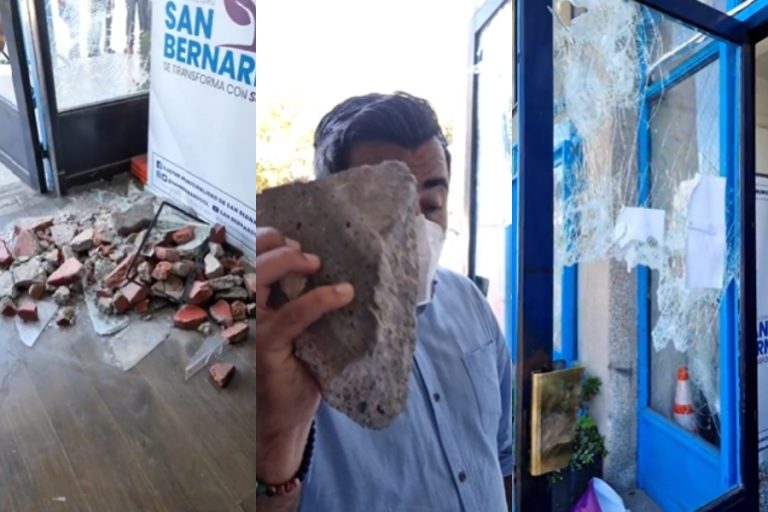 Apedrean Municipalidad de San Bernardo: 